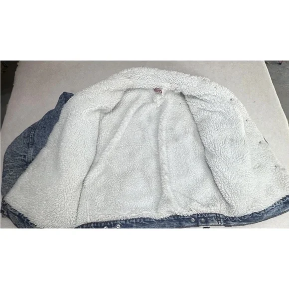 Levi Sherpa Jean Jacket San Francisco MediumUSA Made 80's Trucker Vintage Levi's - Picture 12 of 12